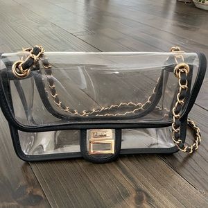 LAM GALLERY Womens Purse - Clear/Black GHW